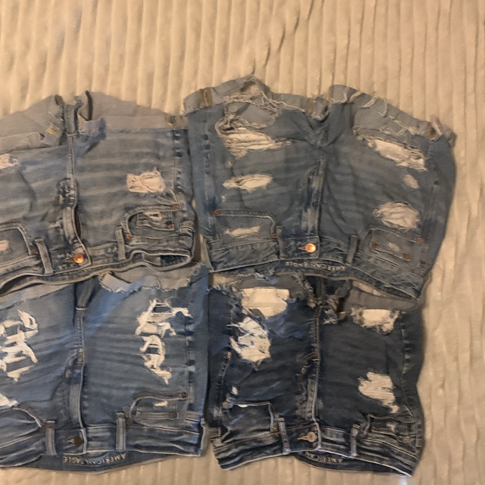 Women's Distressed Denim Jean Shorts - Picture 2 of 2